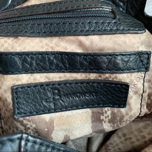 B Makowsky Black Leather Handbag - Picture 6 of 11